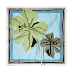 AFRICAN IRIS SCARF IN BABY BLUE, GREY, LIME AND WHITE