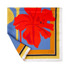 AFRICAN IRIS SCARF IN YELLOW OCHRE, BLOOD RED, CORNFLOWER BLUE, AND BLACK