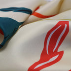 ALBURY TULIP SCARF IN LEMON, TEAL, MUSTARD, BLOOD ORANGE AND BLACK