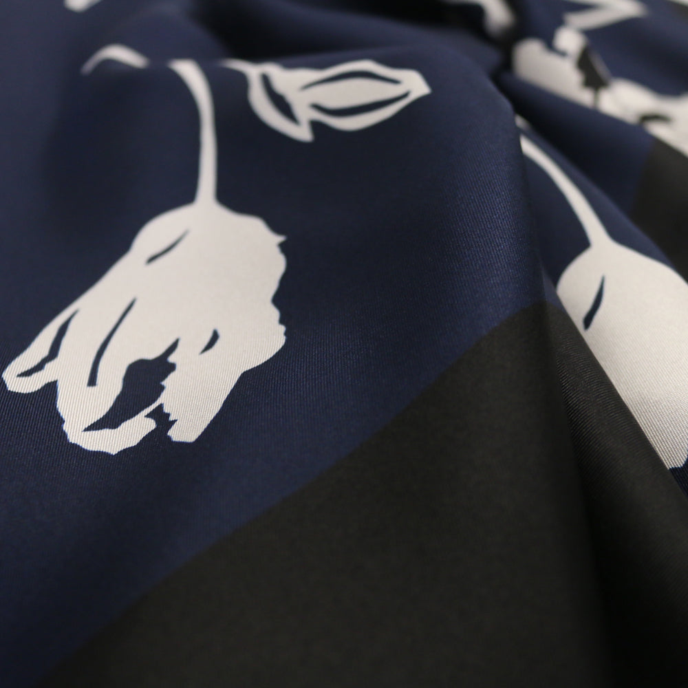 ALBURY TULIP SCARF IN NAVY, BLACK AND WHITE