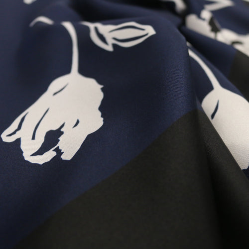 ALBURY TULIP SCARF IN NAVY, BLACK AND WHITE