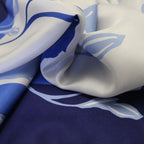 ALBURY TULIP SCARF IN WHITE, NAVY AND BLUE