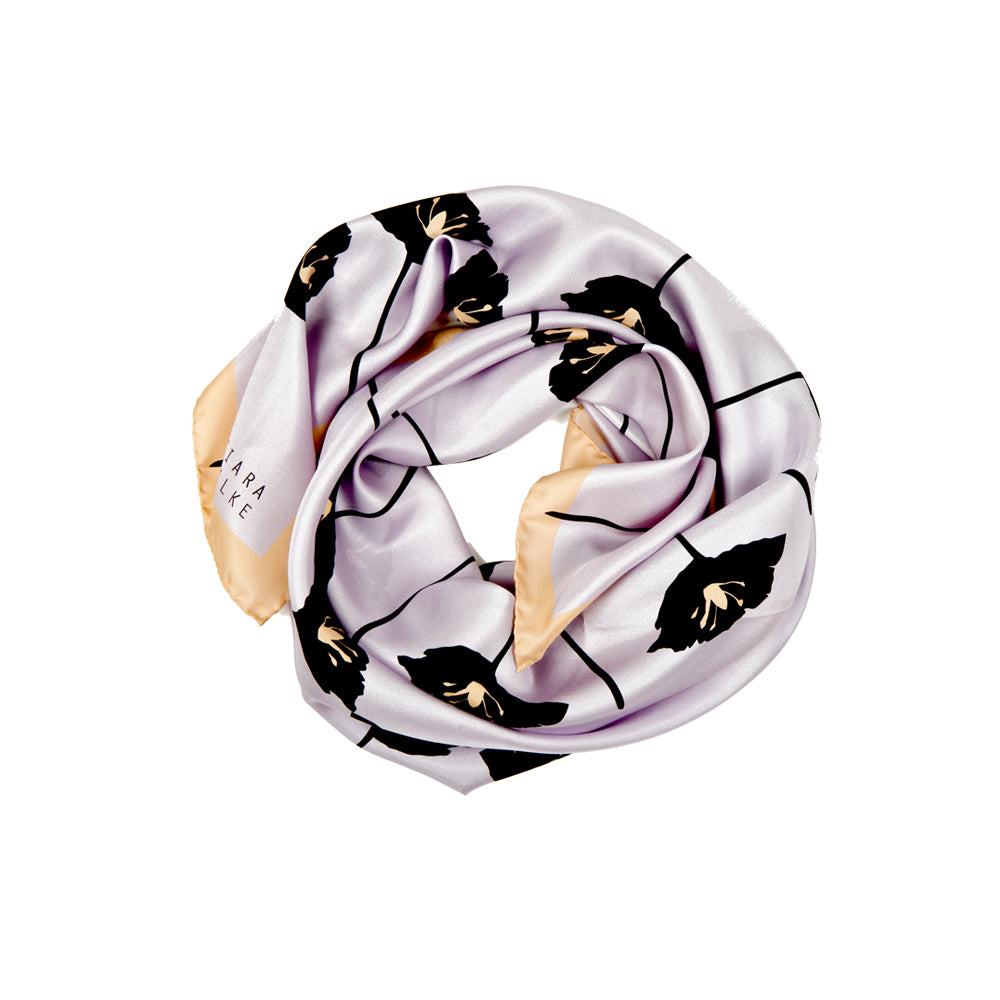 BLÁTH POIPÍN SCARF IN PERIWINKLE, BLACK AND WHITE