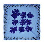 SWAMP ROSE SCARF IN SLATE BLUE, SKYBLUE, AND BLACK
