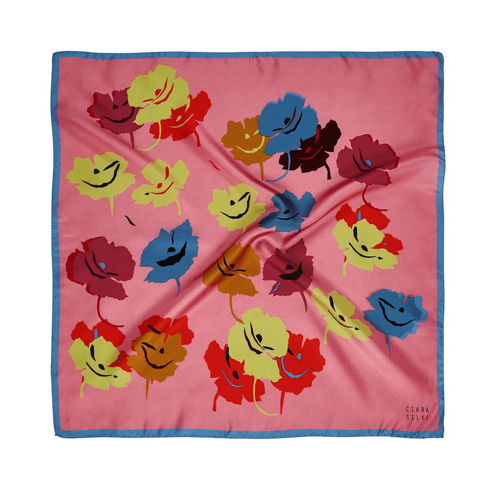 BROOKLYN DAISY SCARF IN MULTI, ROSE AND BABY BLUE
