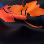 BROOKLYN DAISY SCARF IN ORANGE, MAROON, DEEP BLUE AND BLACK