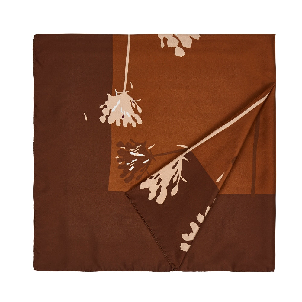 VERBENA SCARF IN TOBACCO, GOLDEN BROWN AND SAND