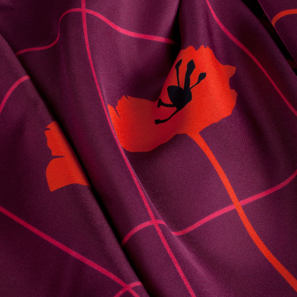 CRISS CROSS FLEUR SCARF IN MAGENTA, HOT PINK AND BLACK
