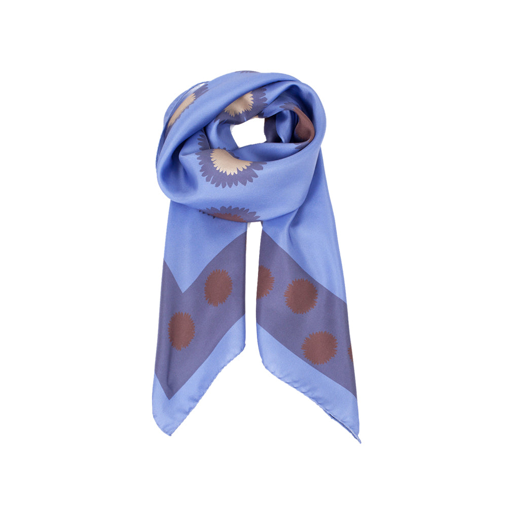 FLOURISHING GARDEN SCARF IN LILAC, PURPLE, CREAM AND COPPER