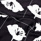 CRISS CROSS FLEUR SCARF IN BLACK AND WHITE
