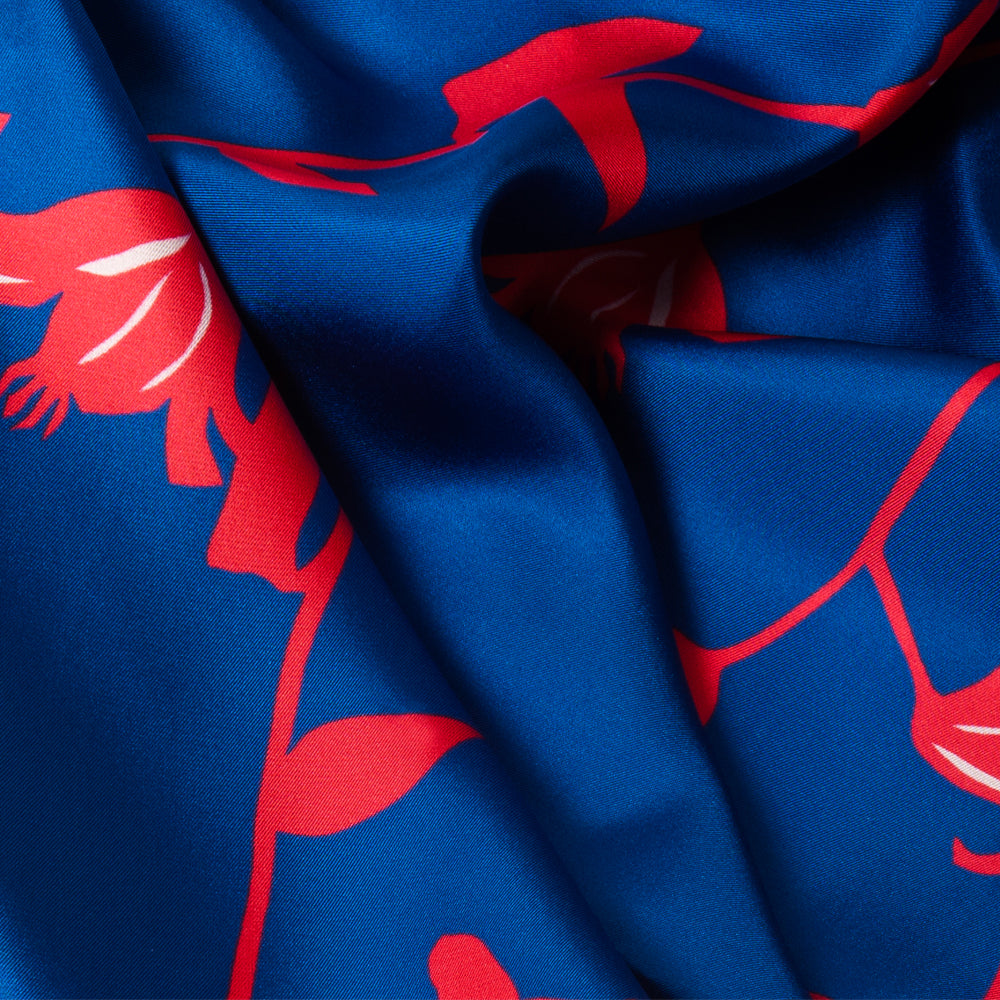 LILY LADDER SCARF IN COBALT BLUE AND RED