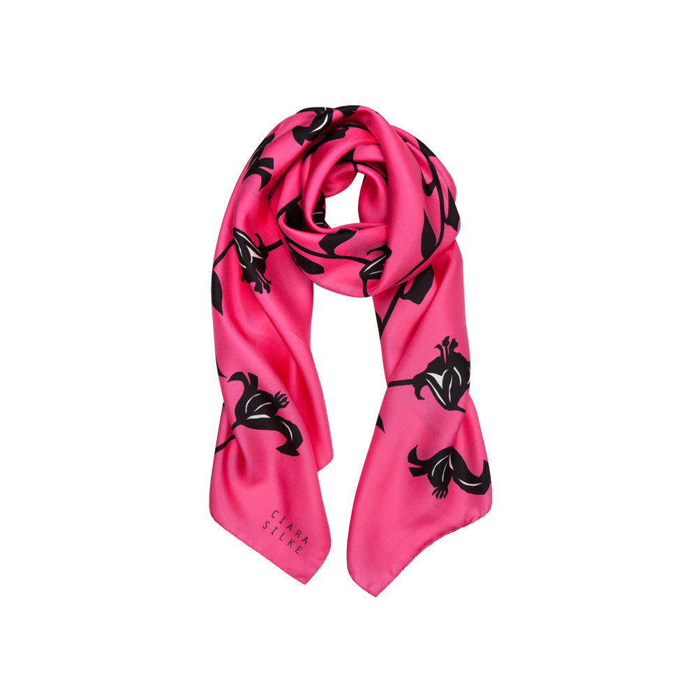 LILY LADDER SCARF IN HOT PINK AND BLACK