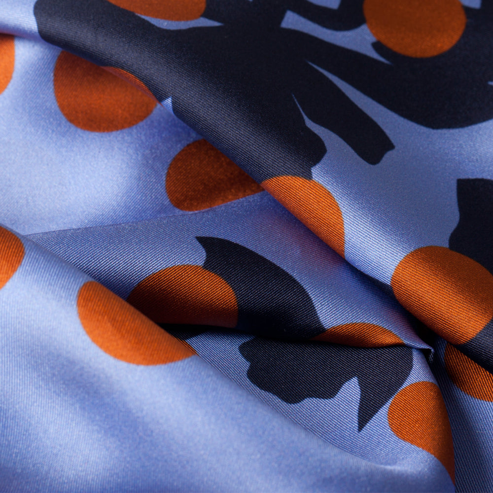 MILLIONBELLS SCARF IN LILAC, NAVY AND COPPER