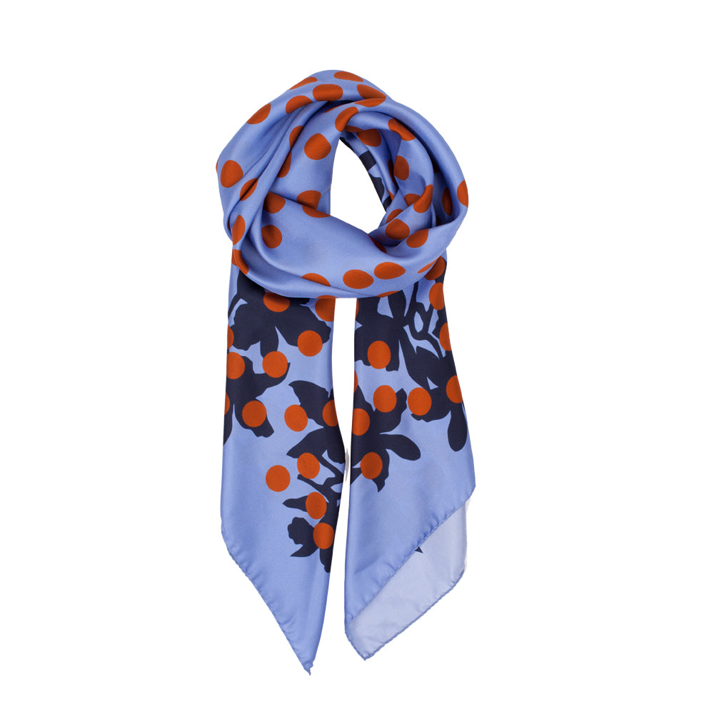 MILLIONBELLS SCARF IN LILAC, NAVY AND COPPER