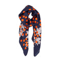 MILLIONBELLS SCARF IN NAVY, ORANGE AND GREY