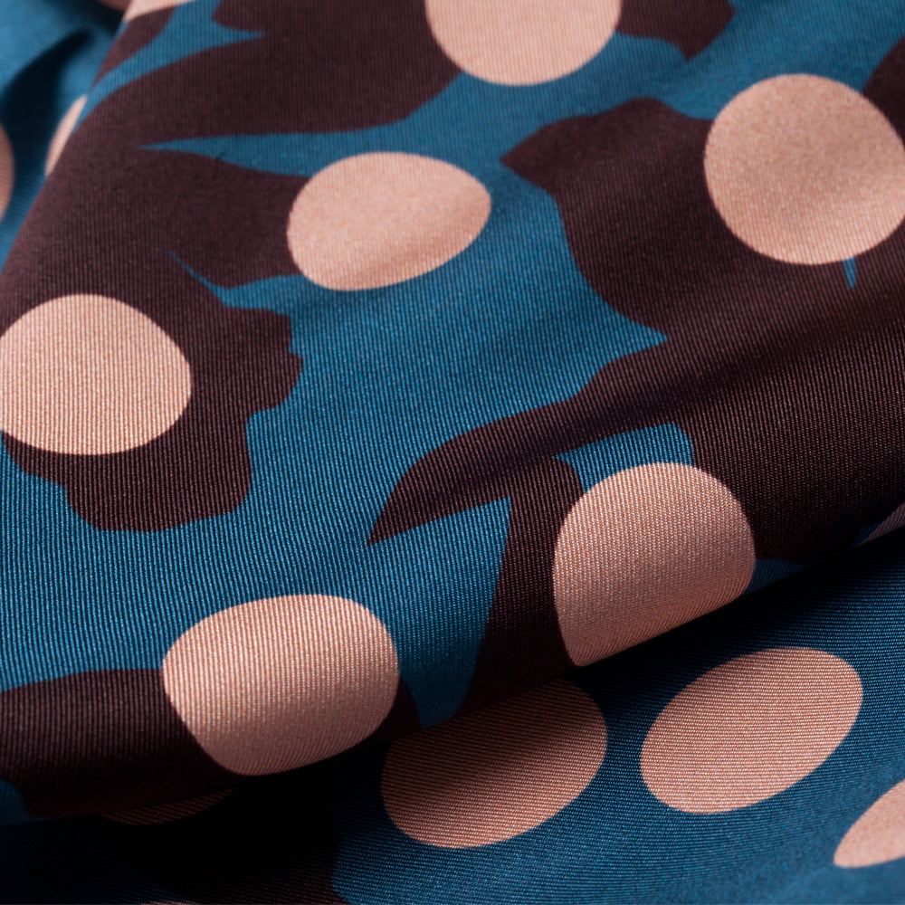 MILLIONBELLS SCARF IN TEAL, PEARL AND DARK BROWN