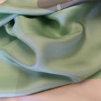 PAINTED DAISY SCARF IN BUD GREEN, PEARL AND SILVER