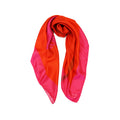 PAINTED DAISY SCARF IN HOT PINK, ORANGE AND LIGHT BROWN