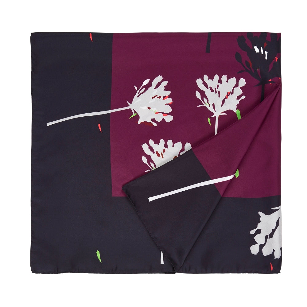 VERBENA SCARF IN CHARCOAL, MAROON, AND WINTER WHITE