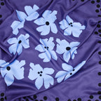 SWAMP ROSE SCARF IN ROYAL PURPLE, CORNFLOWER AND BLACK