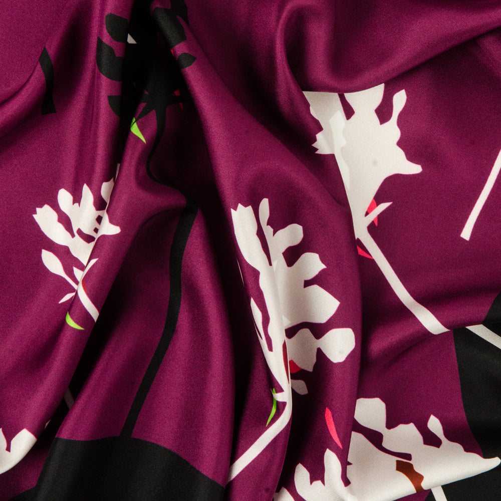 VERBENA SCARF IN CHARCOAL, MAROON, AND WINTER WHITE
