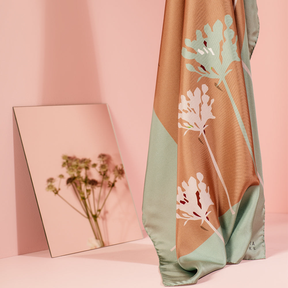 VERBENA SCARF IN MINT, BISCUIT, AND WHITE