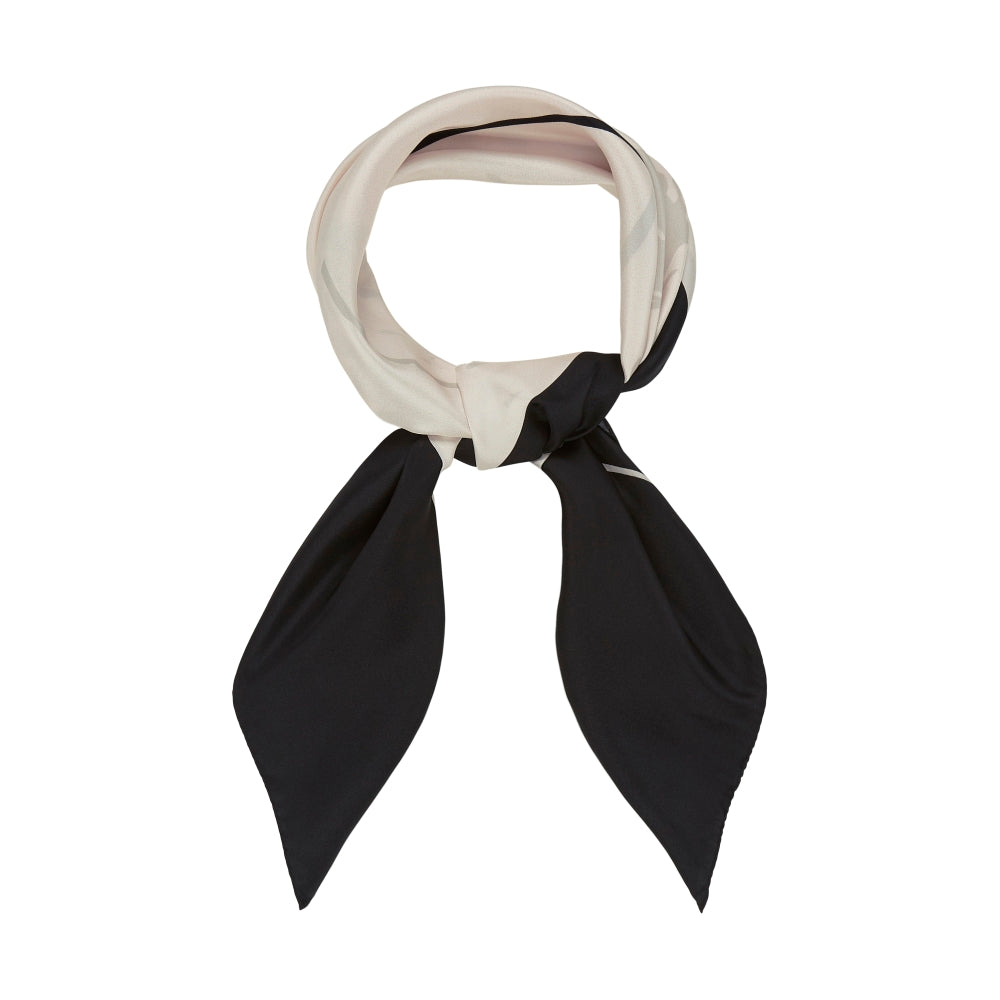 VERBENA SCARF IN RICH WHITE, CREAM AND BLACK