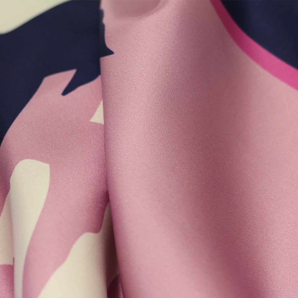 YURI SCARF IN NAVY BLUE, ORCHID AND WHITE